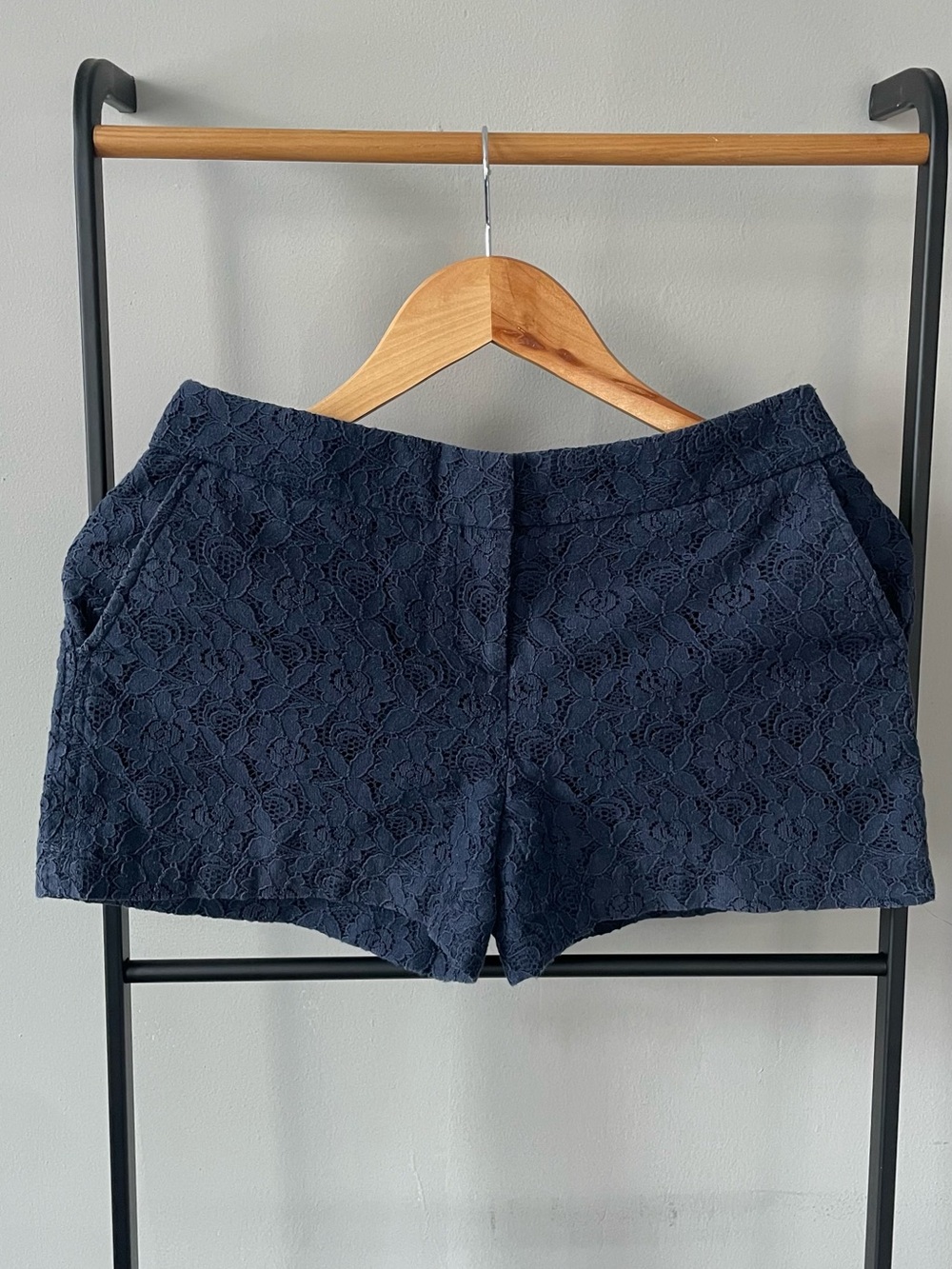 Cynthia Rowley Navy Floral Pattern Shorts